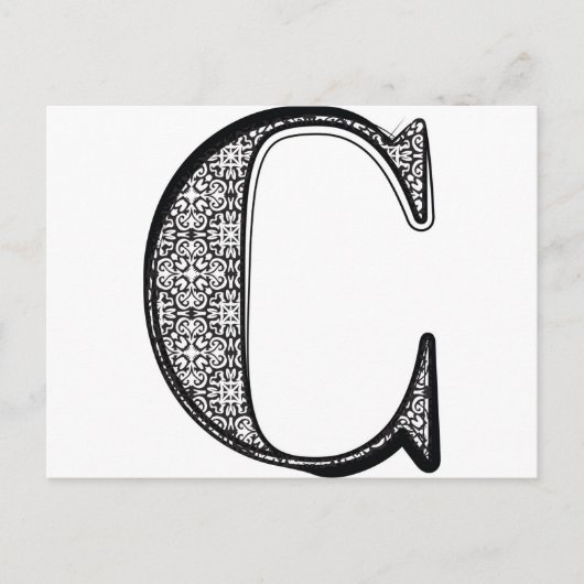 Lettertype mode, letter C Briefkaart (Voorkant)