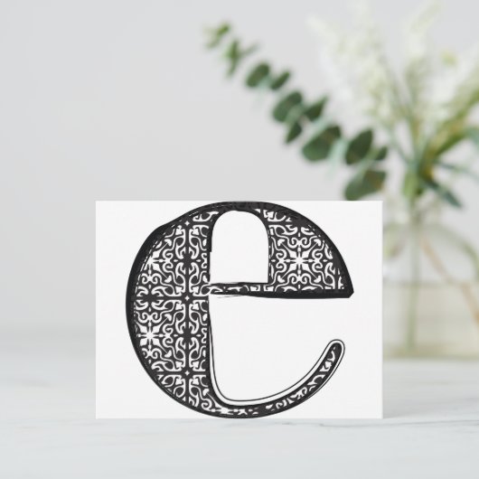 Lettertype mode, letter e briefkaart (Staand voorkant)