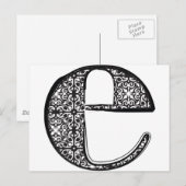 Lettertype mode, letter e briefkaart (Voorkant / Achterkant)
