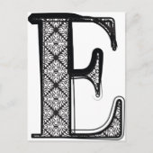 Lettertype mode, letter E Briefkaart (Voorkant)