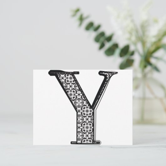 Lettertype mode, letter Y Briefkaart (Staand voorkant)