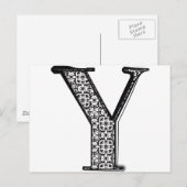 Lettertype mode, letter Y Briefkaart (Voorkant / Achterkant)