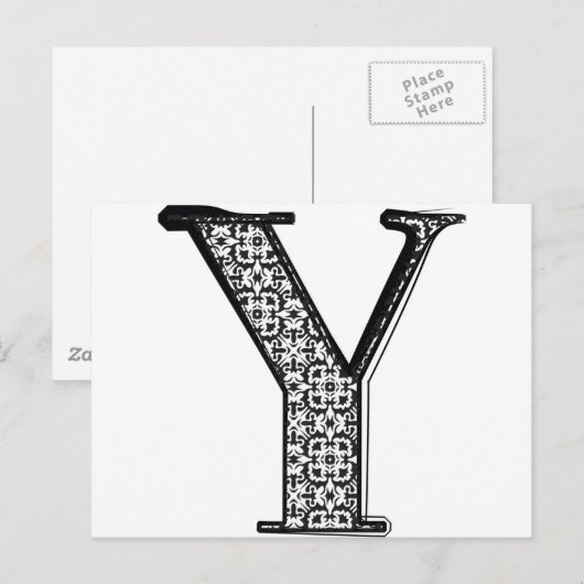 Lettertype mode, letter Y Briefkaart (Voorkant / Achterkant)