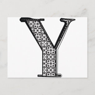 Lettertype mode, letter Y Briefkaart