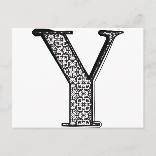 Lettertype mode, letter Y Briefkaart (Voorkant)