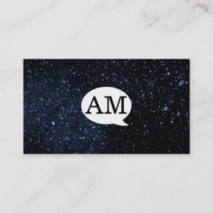 Lettertype monogram sprekende ballon / nachthemel visitekaartje
