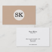 Lettertype Monogram Wit Cirkel Amandel Achtergrond Visitekaartje (Voorkant / Achterkant)