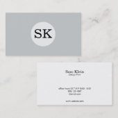 Lettertype Monogram Witte Cirkel Grijze Achtergron Visitekaartje (Voorkant / Achterkant)