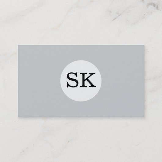 Lettertype Monogram Witte Cirkel Grijze Achtergron Visitekaartje (Voorkant)