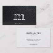 Lettertype monogramvariatie / Leer Visitekaartje (Voorkant / Achterkant)