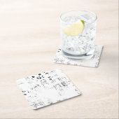 lettertype, muziek, monochroom, cirkel, patroon, m kartonnen onderzetters (Insitu)