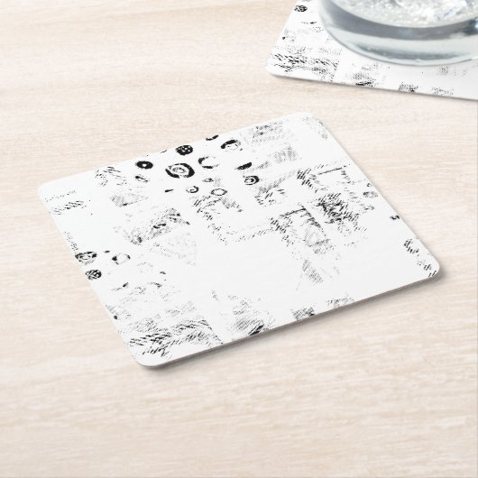 lettertype, muziek, monochroom, cirkel, patroon, m kartonnen onderzetters (Schuin)