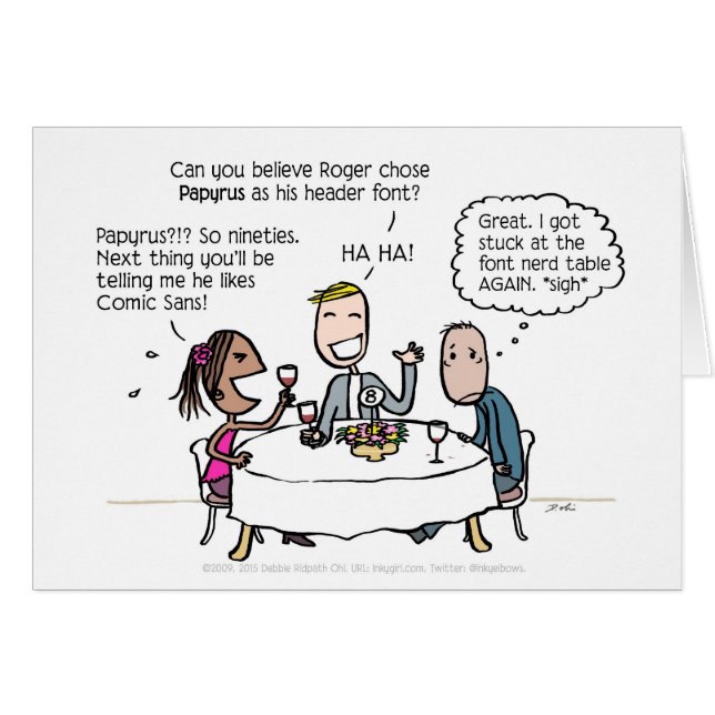 Lettertype Nerd-tabelkaart voor schrijvers en teke (Voorkant Horizontaal)