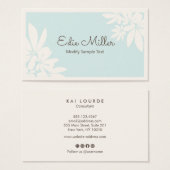 Lettertype Pastel Blue Floral Visitekaartje (Voorkant /achterkant)
