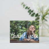 Lettertype penseel | Afstuderen Foto bedankt Briefkaart (Staand voorkant)