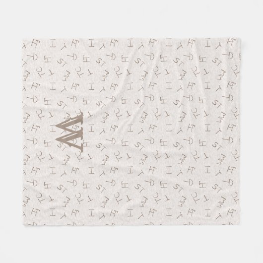 Lettertype Rand Tan Fleece Deken (Voorkant (Horizontaal))