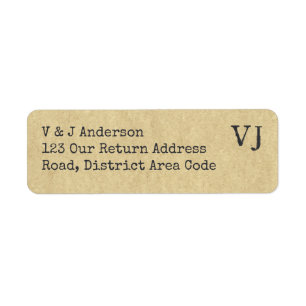 Lettertype Schrijfmachine Monogram Retouradres Lan Etiket
