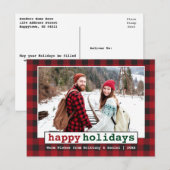 Lettertype schrijfmachine Prettige feestdagen foto Briefkaart (Voorkant / Achterkant)