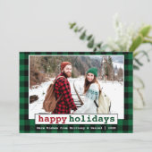 Lettertype schrijfmachine Prettige feestdagen foto Feestdagenkaart (Staand voorkant)