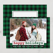 Lettertype schrijfmachine Prettige feestdagen foto Feestdagenkaart (Voorkant / Achterkant)