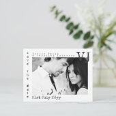 Lettertype Schrijfmachine Save The Date Huwelijk V Aankondigingskaart (Staand voorkant)