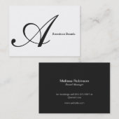 Lettertype Serif Monogram (variatie 3) Visitekaartje (Voorkant / Achterkant)