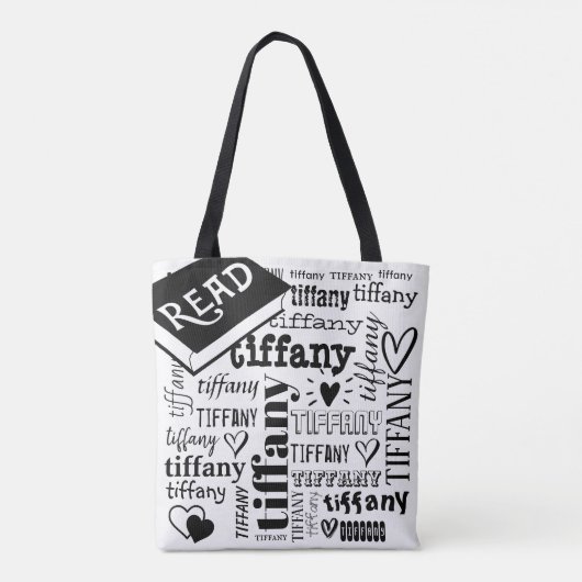 Lettertype Tekstnaam lezen Aangepast Tote Bag (Achterkant)