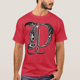 Lettertype van de Brief D Oude Engelse doopvont T-shirt