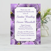 Lettertype verborgen Paarse uitnodiging voor wedde (Staand voorkant)