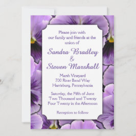 Lettertype verborgen Paarse uitnodiging voor wedde