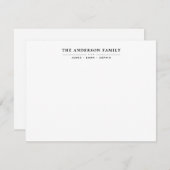 Lettertype voor familienaam Script Black Typografi Notitiekaartje (Voorkant / Achterkant)