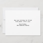 Lettertype voor schrijfmachines - kerstfoto feestdagenkaart (Achterkant)