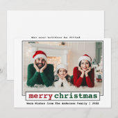 Lettertype voor schrijfmachines - kerstfoto feestdagenkaart (Voorkant / Achterkant)