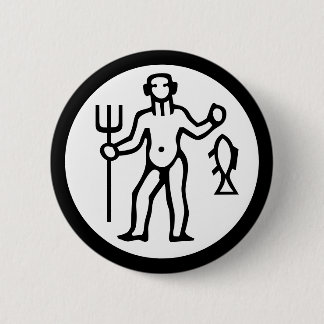 Lettertype Zodiac: AQUARIUS + uw kleuren en ideeën Ronde Button 5,7 Cm