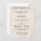 Lettertypecombinaties voor trouwuitnodigingen briefkaart (Voorkant / Achterkant)