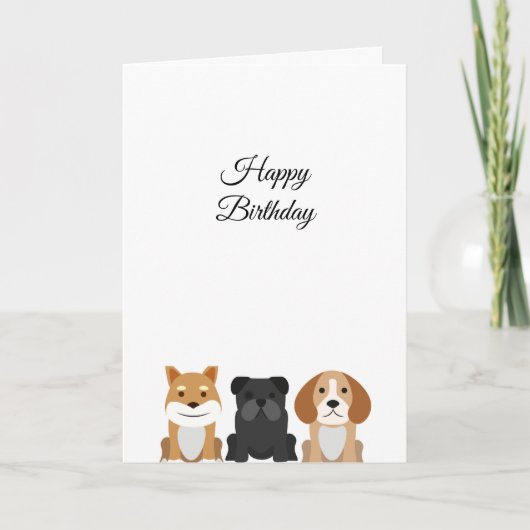 Lettertypekaart voor honden bedankkaart (Voorkant)
