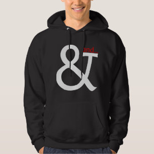 Lettertypekookerij - wit en rood op donker hoodie