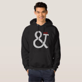 Lettertypekookery - wit en rood op donker hoodie (Voorkant volledig)