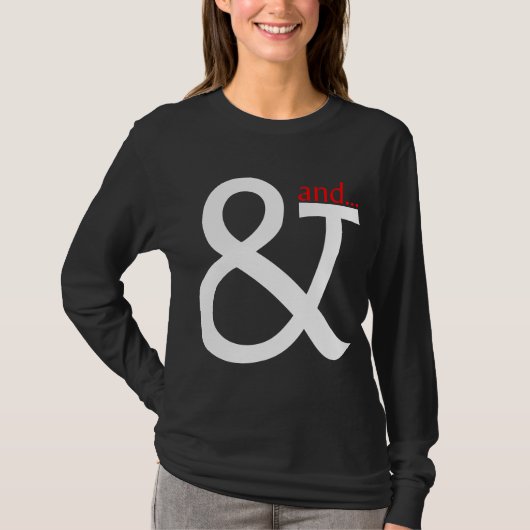 Lettertypekookery - wit en rood op donker t-shirt (Voorkant)
