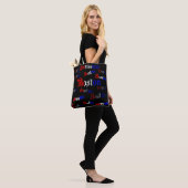 Lettertypen rood, wit en blauw Boston Tote Bag (Op model)