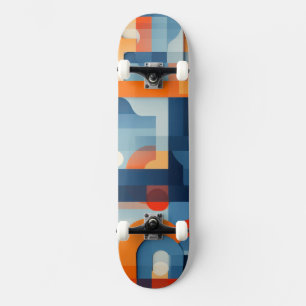 Lettervormen in blauw en sinaasappel persoonlijk skateboard