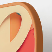 Lettervormen in heldere kleuren pickleball paddle (Links Detail)