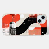 Lettervormen met stippen in rood en zwart Case-Mate iPhone case (Achterkant (horizontaal))
