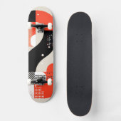 Lettervormen met stippen in rood en zwart persoonlijk skateboard (Voorkant)