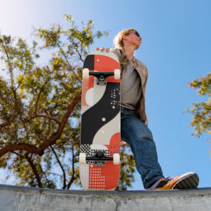 Lettervormen met stippen in rood en zwart persoonlijk skateboard