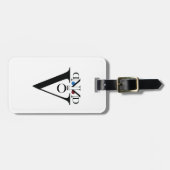 Letterzijde Bagagelabel met lederen riem (Voorkant horizontaal)