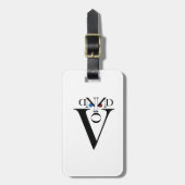 Letterzijde Bagagelabel met lederen riem (Voorkant verticaal)