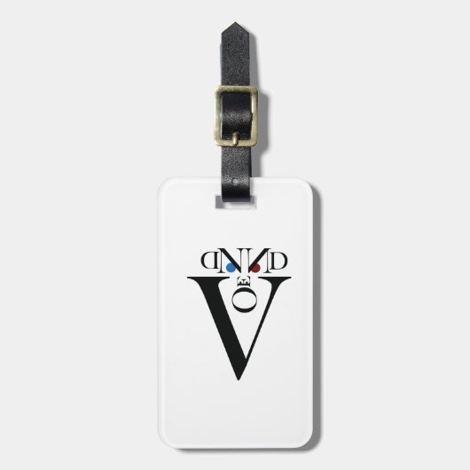 Letterzijde Bagagelabel met lederen riem (Voorkant verticaal)