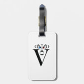 Letterzijde Bagagelabel met lederen riem (Achterkant verticaal)