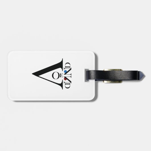 Letterzijde Bagagelabel met lederen riem (Achterkant horizontaal)